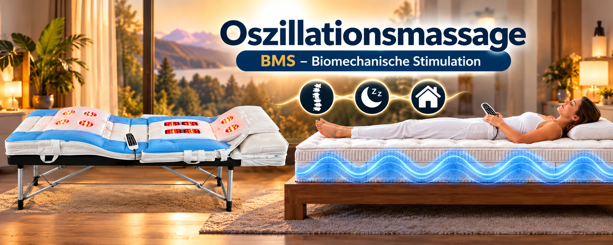 Oszillationsmassage · BMS – Biomechanische Stimulation im eigenen Bett